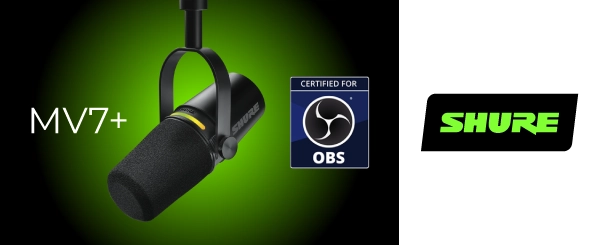 Shure MV7+ сертифицирован для ПО Open Broadcaster Software (OBS)