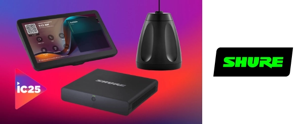 Shure представит систему IntelliMix™ Foundation и сетевой подвесной громкоговоритель на InfoComm 25