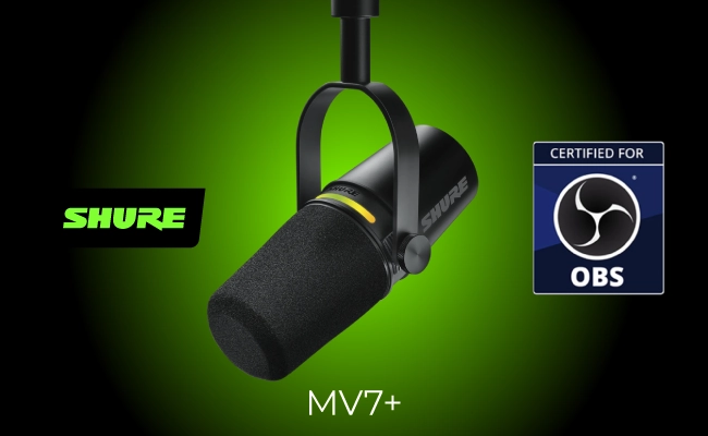 Shure MV7+ сертифицирован для ПО Open Broadcaster Software (OBS), фото-1