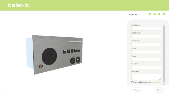 Создание персональных панелей Televic Confidea F с 3D-конфигуратором, фото-3