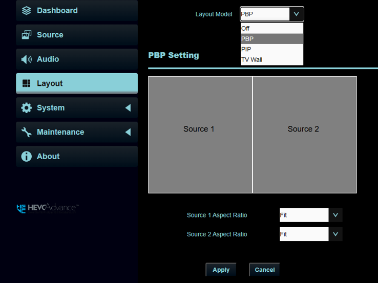 Перейдите во вкладку Layout и выберите режим PBP для изображения двух равнозначных окон рядом друг с другом.