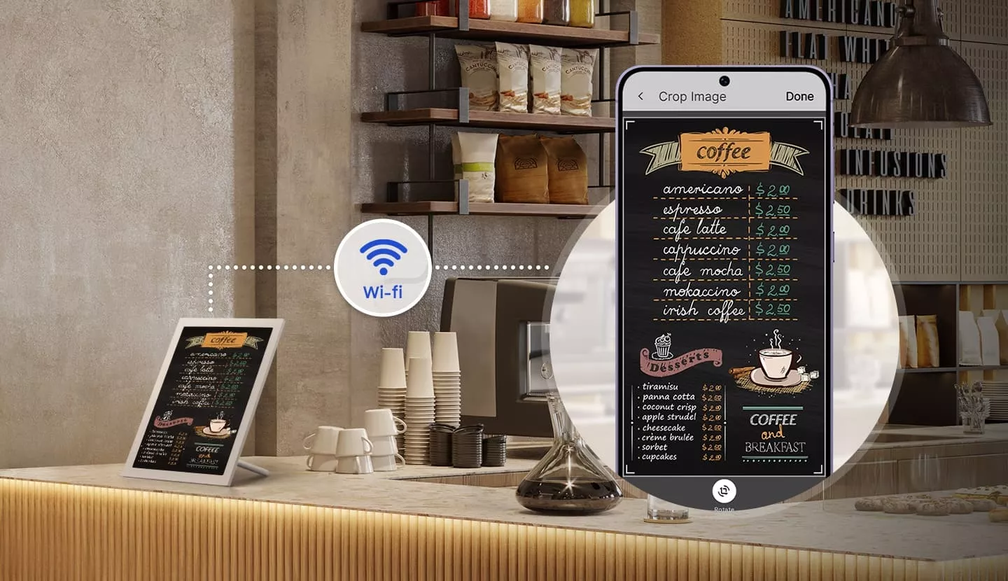 Дисплей Samsung E-paper | Управление контентом с личного устройства